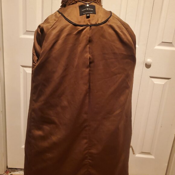Lucky Brand Missy Faux Shearling Coat In Pecan - Picture 5 of 6